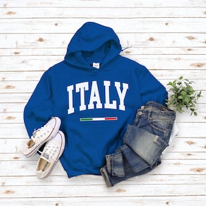Italy Hoodie Sweatshirt, Comfort Italia Sweater, Cool Italiano Flag, Custom Personalized Pullover S-5XL Unisex