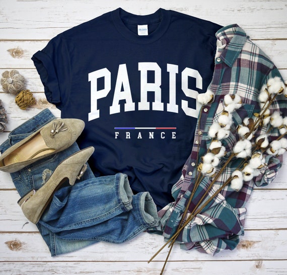 Paris France Shirt, Comfort Paris T-Shirt with France Flag Logo, Paris Gift Tee Unisex
