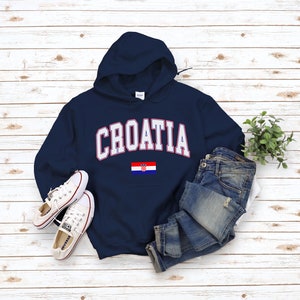Croatia Hoodie Sweater, Cool Comfort Croatia Sweatshirt, Croatia Pullover with Flag S-5XL Unisex