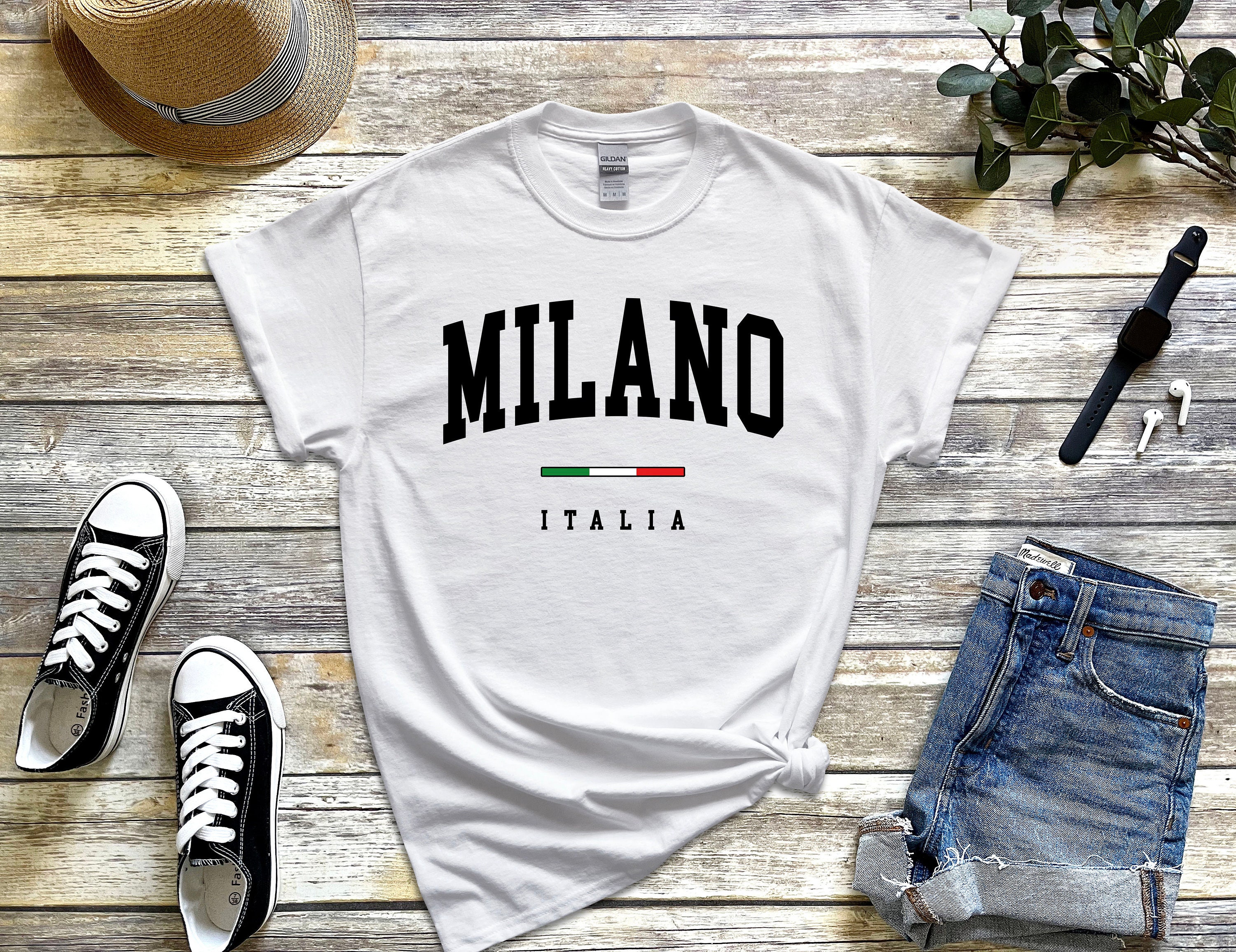 T-shirt Milan Team/Città - Fruit Of The Loom/Gildan - Toutes Tailles - Neuf Avec étiquettes