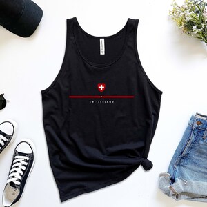 Switzerland Tank, Country Logo with Flag Tanktop, Cool Comfort Coat of Arms Swiss Unisex
