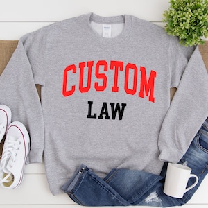 Custom Law Sweatshirt, Comfort School Law Sweater, College Style Law College Crewneck, Custom Law Gift