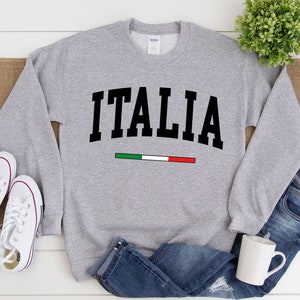 Italia Sweatshirt, Cool Italy Sweater, Pizza Country Italiano Flag, Custom Personalized Crewneck S-3XL Unisex