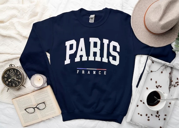 Paris Sweatshirt, France Paris Sweater, College Style France Flag Crewneck, Gift, Unisex S-3XL mens womens