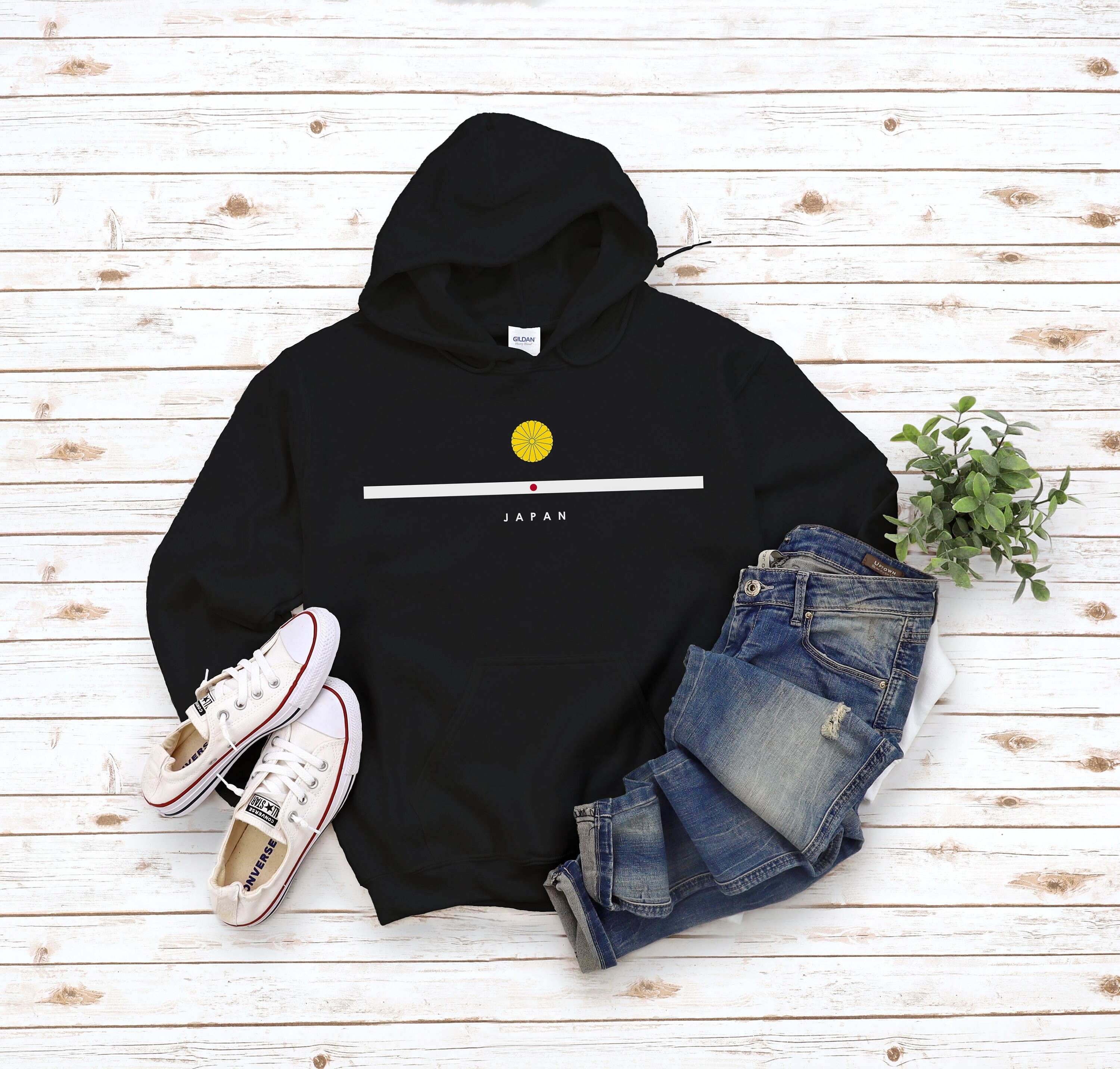 Japan Hoodie Country Logo With Flag Sweatshirt Coat of Arms of Japan Pullover Etsy UK