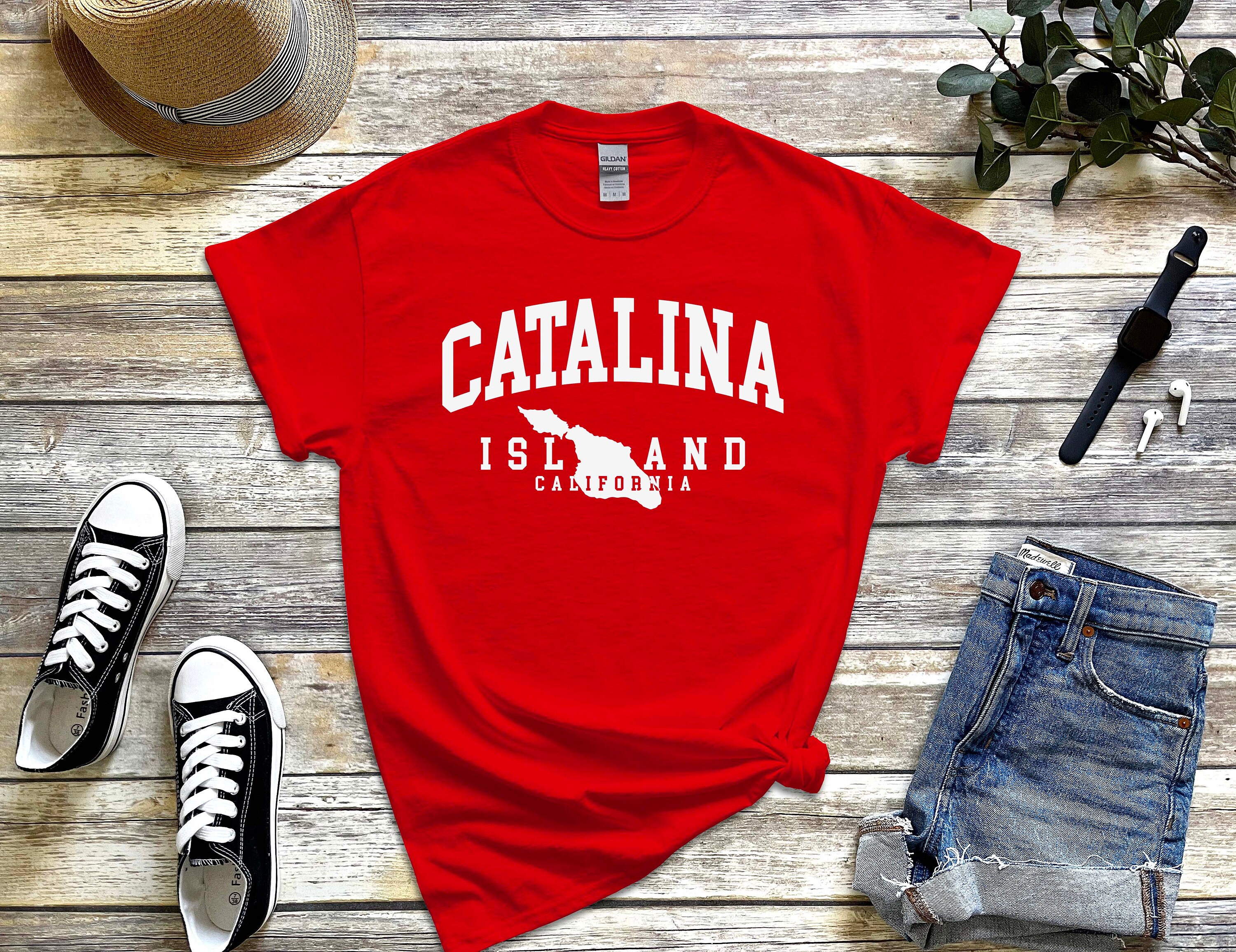 Catalina Island Shirt, Cozy Catalina Island Map Tshirt, Santa 