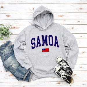 Moletom com capuz Samoa, Moletom Samoa confortável e estiloso, Moletom Samoa com bandeira