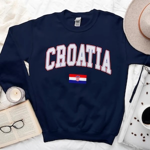 Croatia Sweater, Cool Comfort Croatia Sweatshirt, Croatia Crewneck with Flag S-3XL Unisex