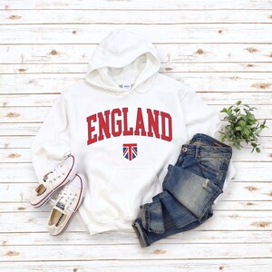 England Hoodie Sweatshirt, Cool Comfort England Sweater, English United ...