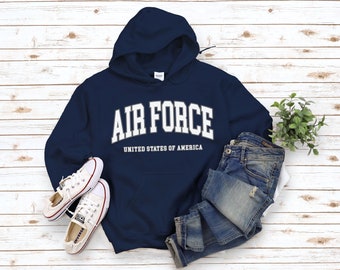 US Air Force Hoodie Sweatshirt, Comfort Air Force Sweater, Army Hooded Pullover, US Army, Gift, Unisex S-5XL