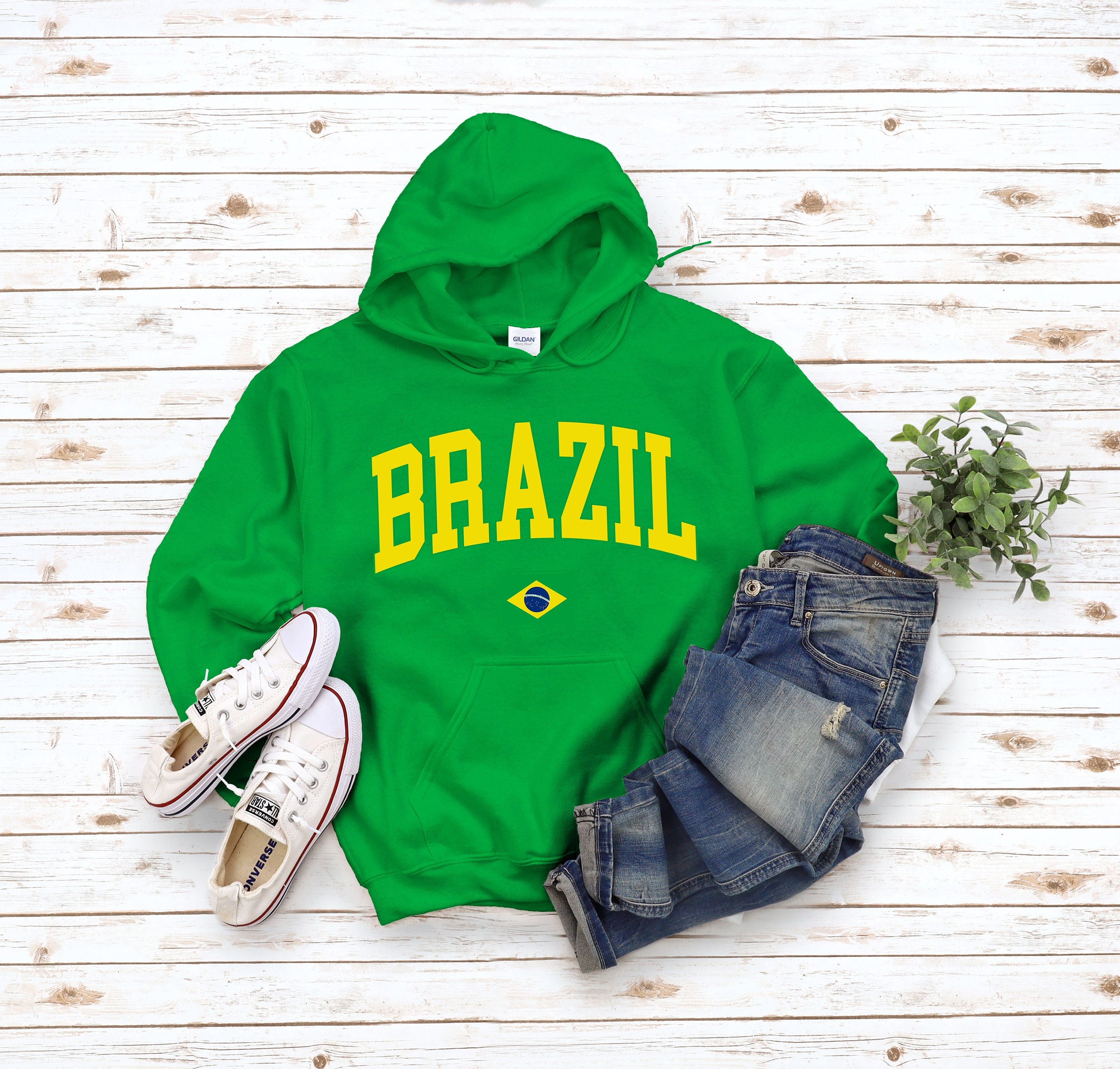 Brazil Hoodie Sweatshirt, Cool Comfort Brasil Sweater, South