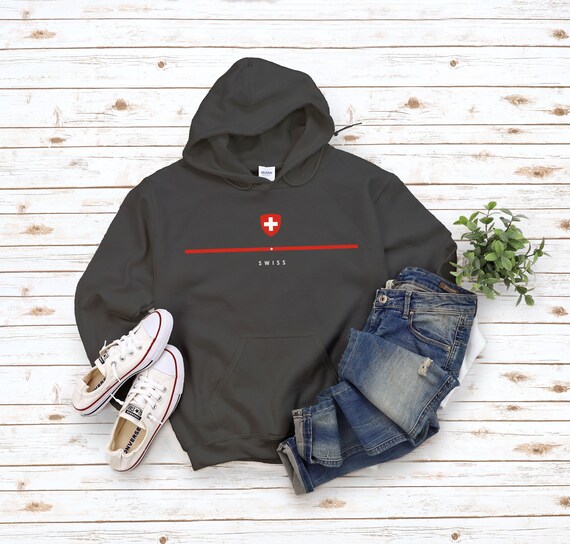 Swiss Hoodie, Country Logo With Flag Sweatshirt, Coat of