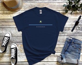 Camisa de Nicaragua, logotipo del país con camiseta de bandera