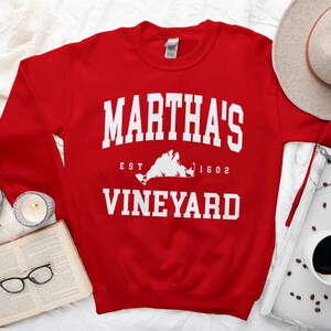 Martha's Vineyard Sweatshirt, Comfort Marthas Vineyard Island Sweater, Martha's Vineyard Island Shirt Crewneck Red