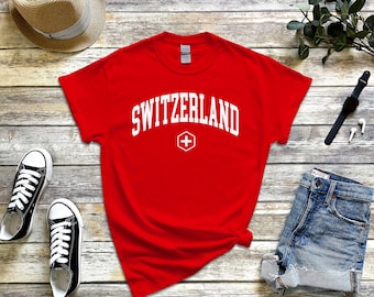 Switzerland Shirt, Cool Comfort Switzerland TShirt, Switzerland Flag Swiss Tee S-5XL Unisex