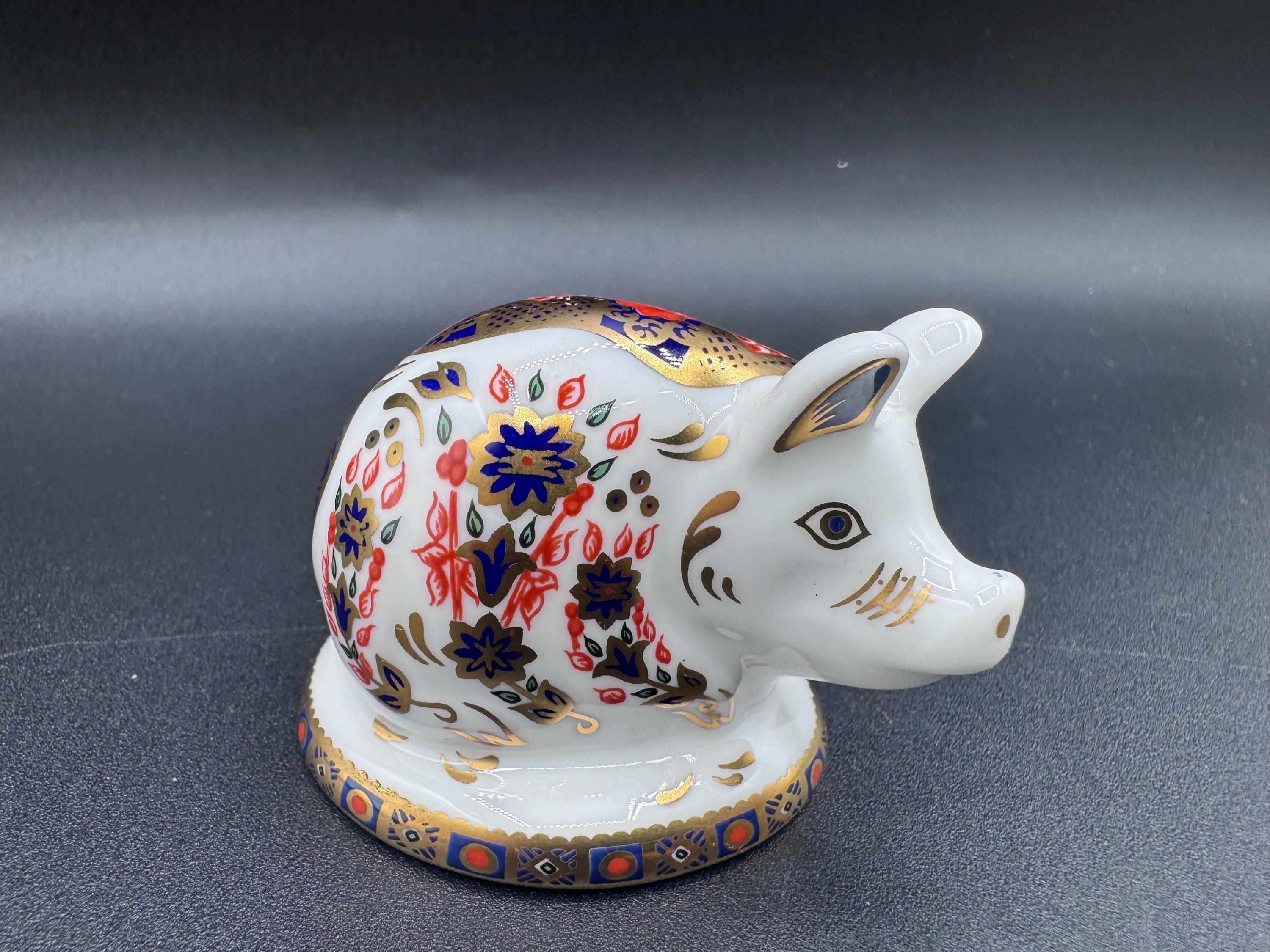 Royal Crown Derby Pig - Etsy UK