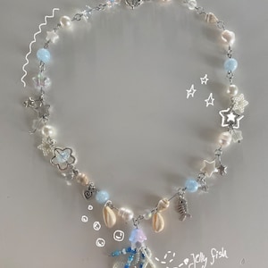 Jelly Fish Pearl and shell necklace