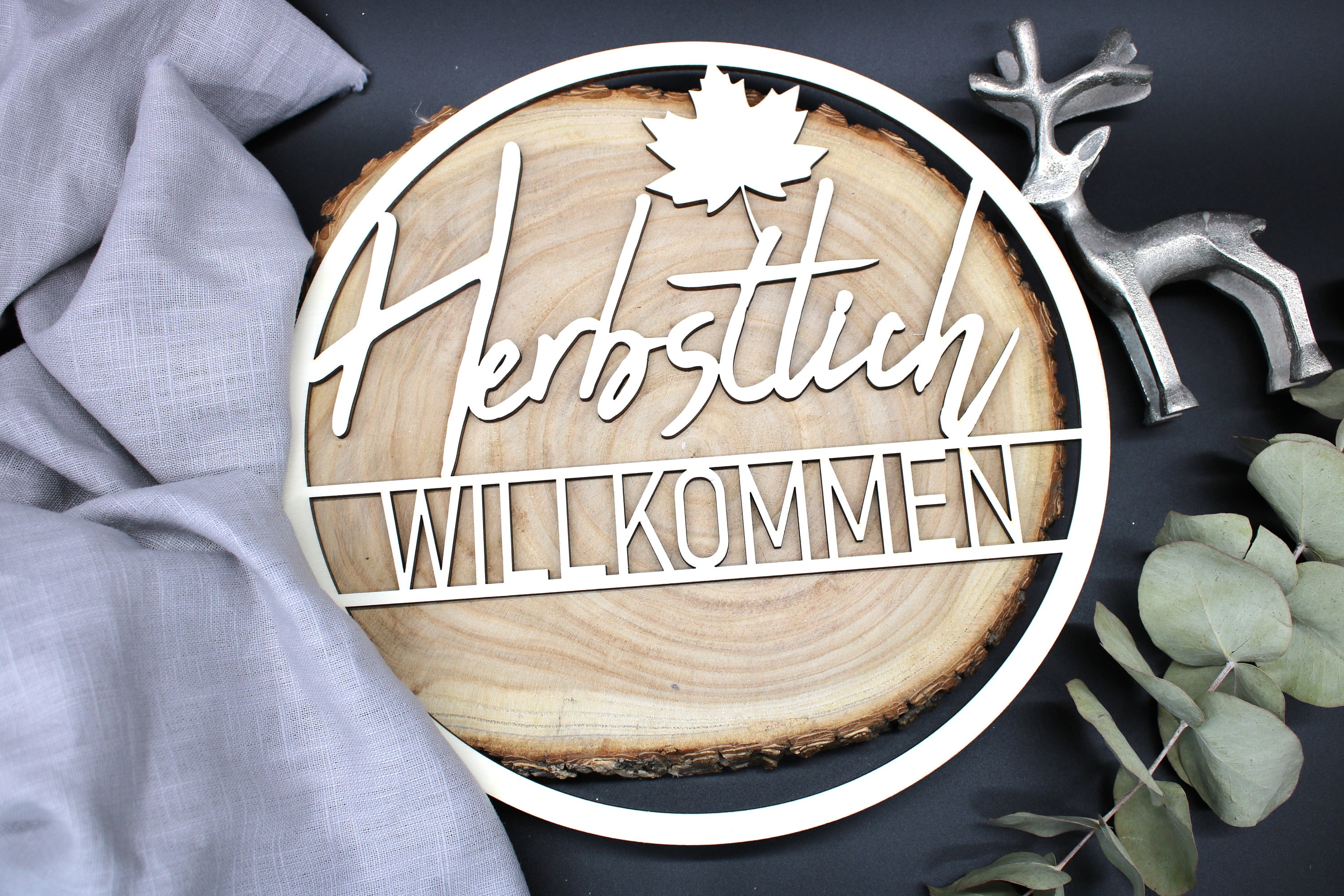 Logbuch-Verlag Herbstkranz 20 Cm - Willkommen Türkranz Mit Eichhörnchen