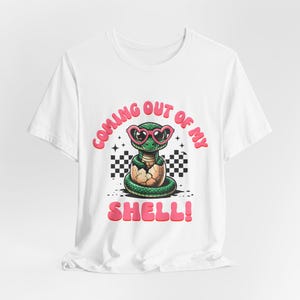Dopamine Dressing Tee, Cute Snake T-Shirt, Unisex Jersey Shirt, Coming Out of My Shell Top, Alt Fashion