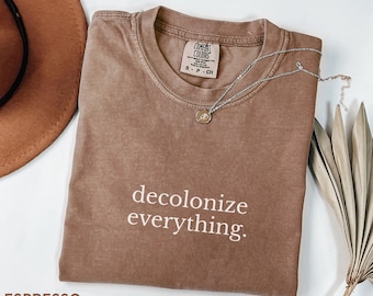 Decolonize Everything Shirt, Land Back Graphic Tee, Indigenous Justice Shirt, Anti Colonial Protest Tee, Comfort Colors Political Shirt