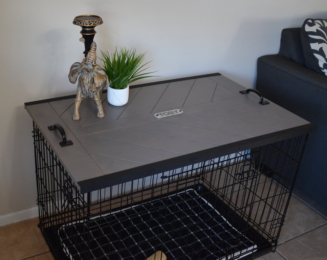 Wood Kennel Topper Pet Furniture Customized Farmhouse Kennel Etsy