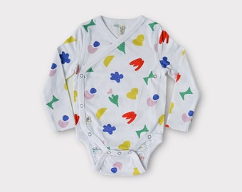 Organic Cotton Baby Long Sleeve Wrap Bodysuit