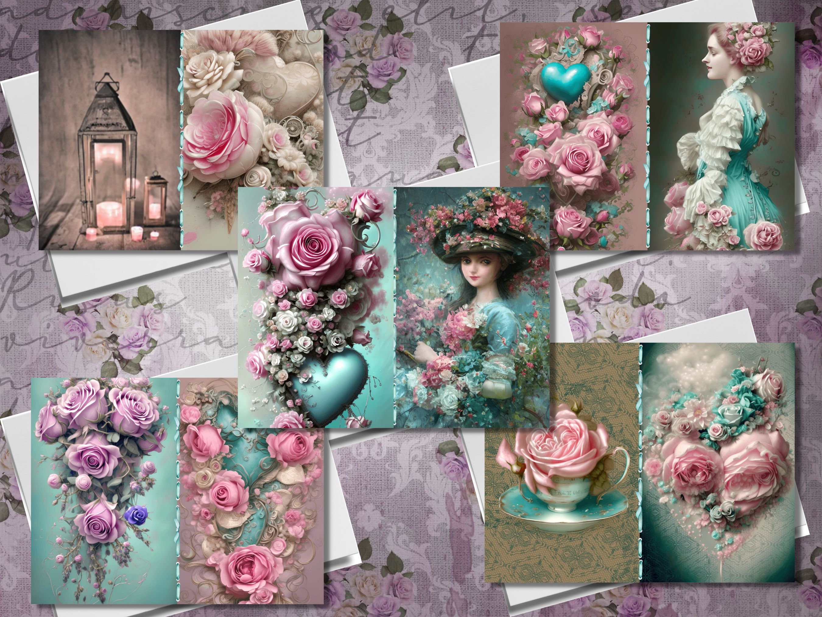 Printable Shabby Chic Junk Journal Kit | Digital Download | Collage ...