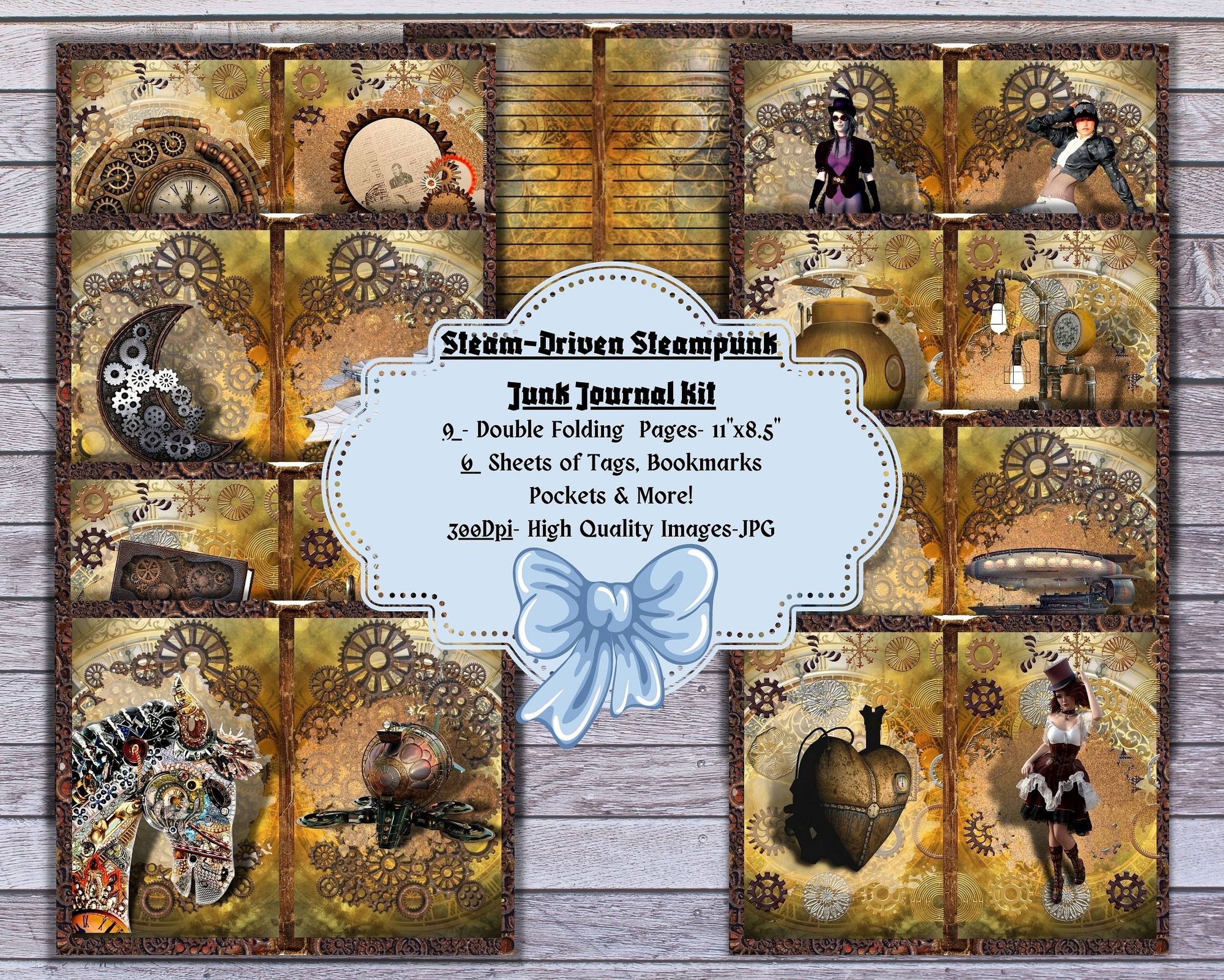 Printable Steampunk Junk Journal Kit Digital Download for | Etsy Australia