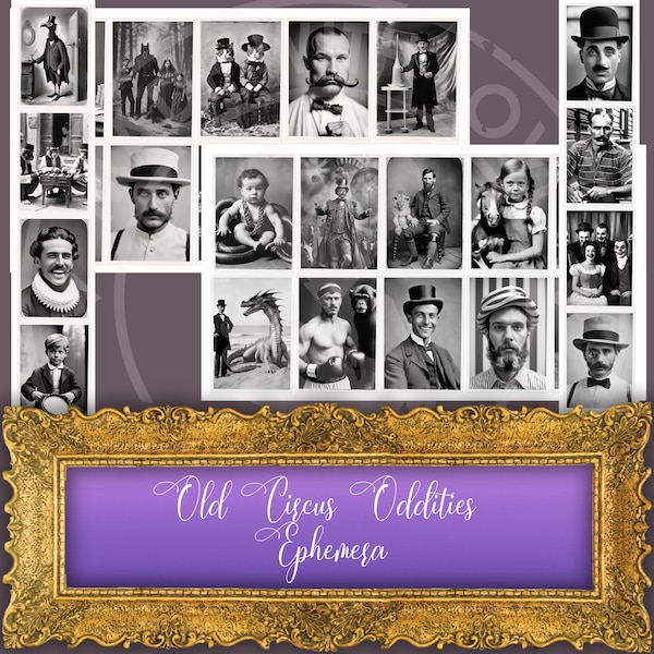 Printable Old Antique Circus Oddities & Curiosities Photos for Journaling and Scrapbooking | Instant Digital Download | Old photographs