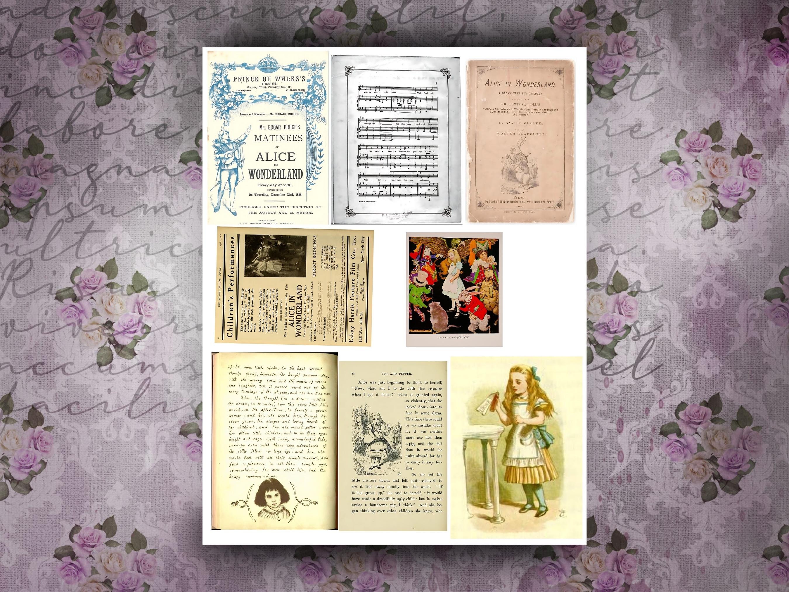 Alice in Wonderland Collage Sheet Pack Vintage Alice in - Etsy Canada