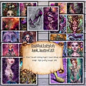 Fairytale junk journal pages, Junk journal paper, Journal pages, Digital journal kits , journal supplies, Digital journal, printable pages