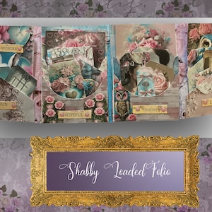 Shabby chic journal folio set with printable embellishments loaded folio kit