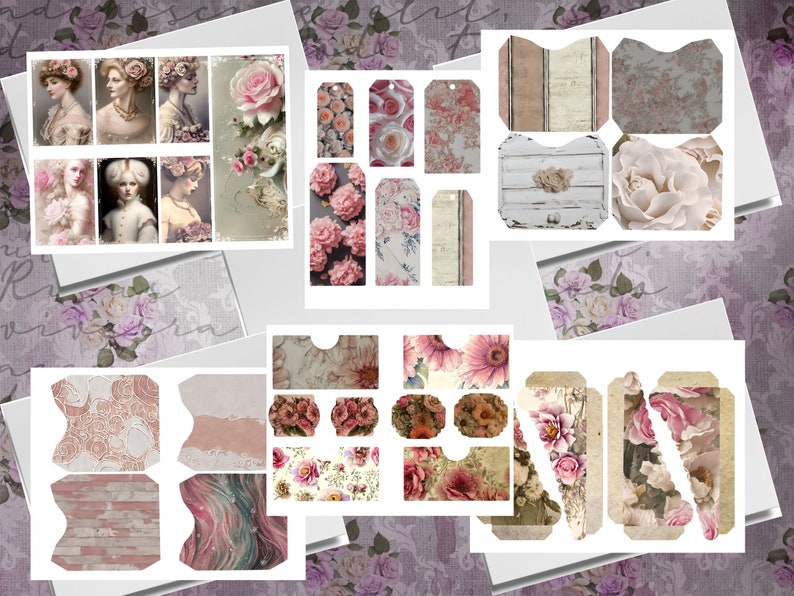 Printable Shabby Chic Junk Journal Kit Digital Download - Etsy Australia