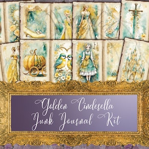 Printable Cinderella Junk Journal Kit | Printable Scrapbooking Kit | Vintage Fairytale  | Digi Kit | Paper Craft Kit | Instant Download