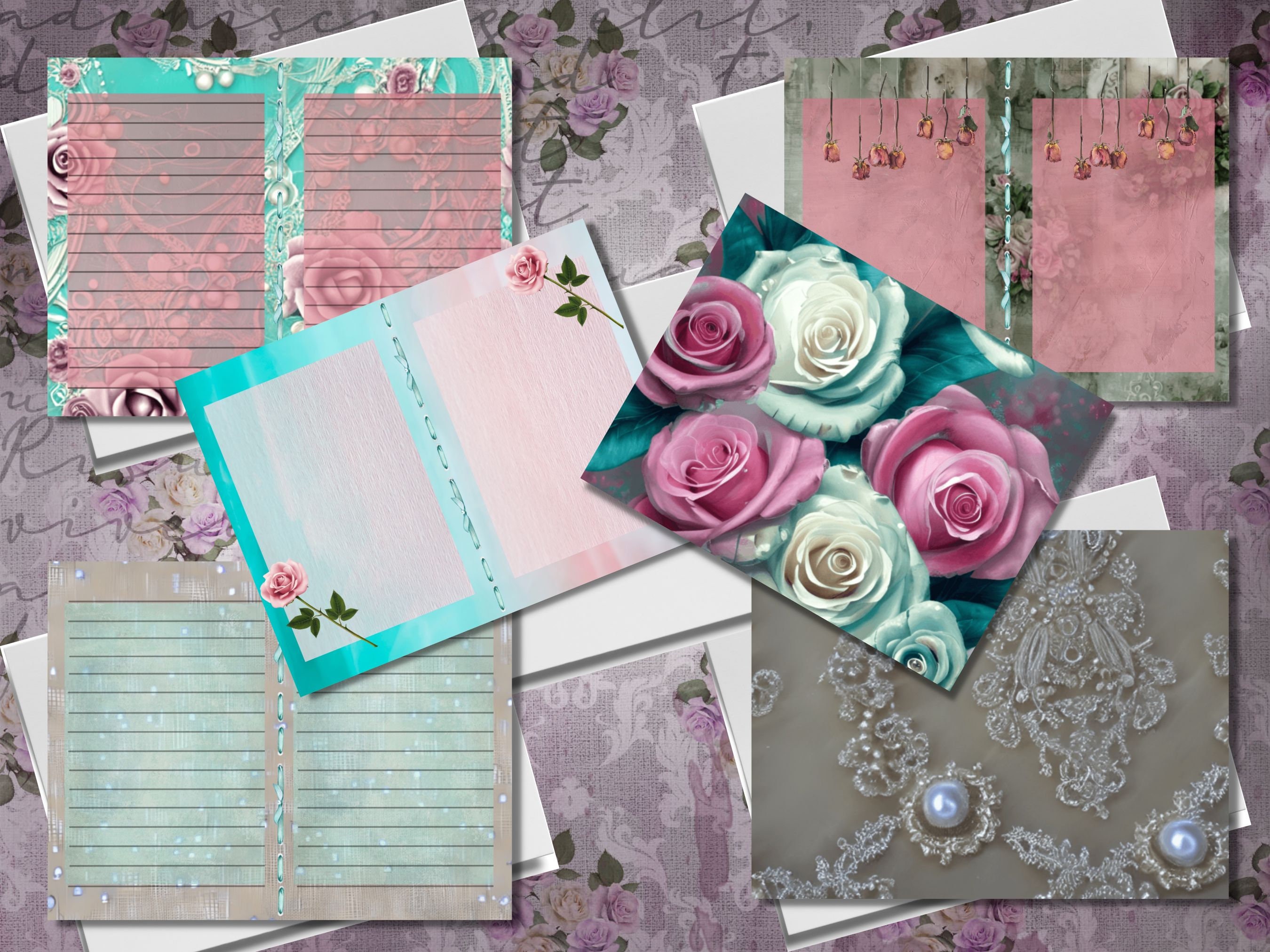 Printable Shabby Chic Junk Journal Kit | Digital Download | Collage ...