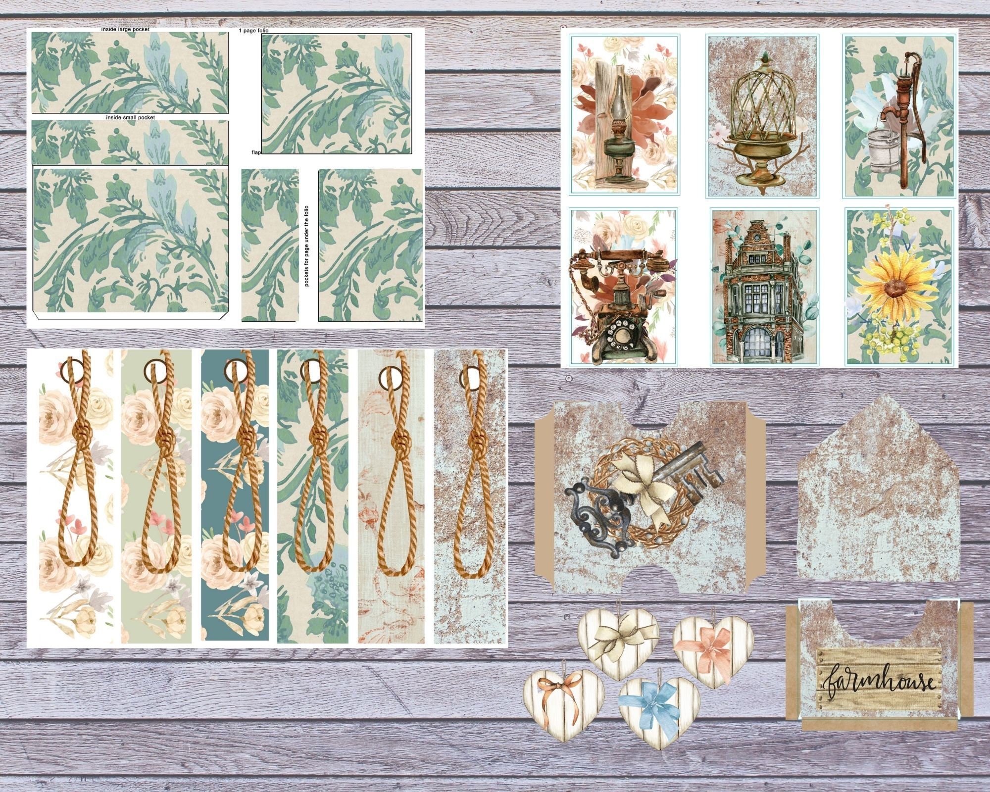 Printable Farmhouse Junk Journal Kit Instant Download - Etsy