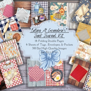 Afdrukbaar recept junk journal kit Afdrukbare recept journal kit DIY receptenboek kit Afdrukbaar recept ephemera Afdrukbare recept scrapbook kit