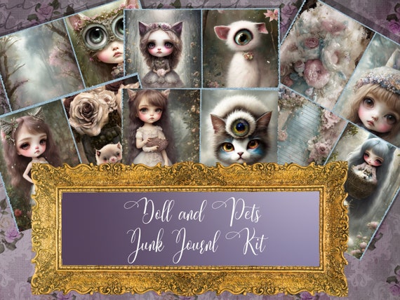 Printable Dolls and Pets Junk Journal Kit Dolls Junk Journal Kit, DIY  Scrapbooking Kit , Digital Download , Junk Journal Supplies 