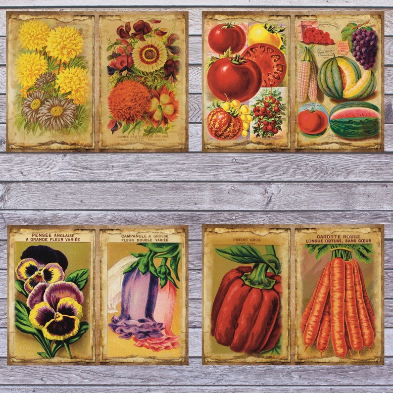 Vintage Seed Packet Printable Junk Journal Kit Vintage Seed - Etsy