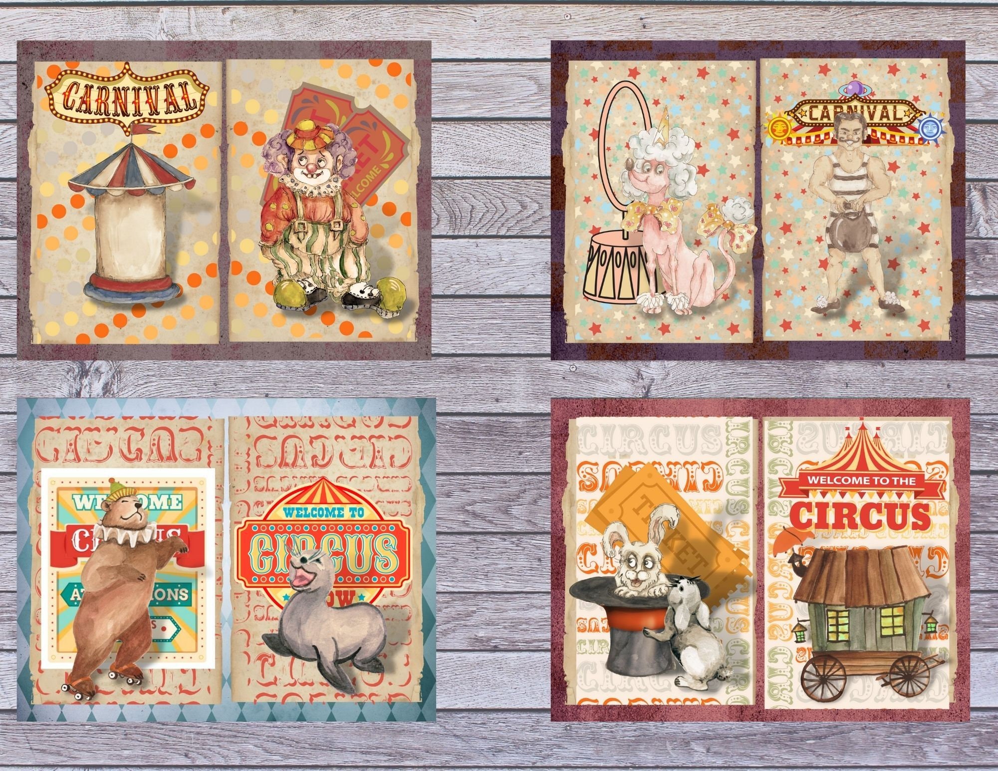 Vintage Circus Junk Journal Kit Printable Digital Download - Etsy