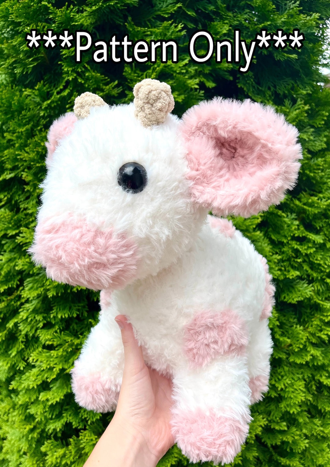 Crochet Cow Pattern Fluffy Cow Pattern Etsy
