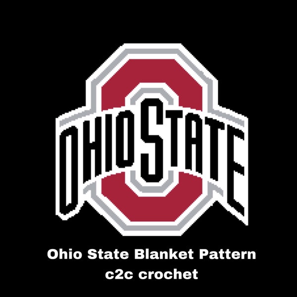 Ohio Football Crochet Blanket Pattern (c2c including written instructions)