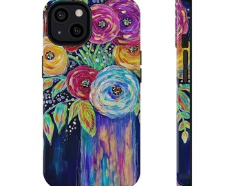 Floral Impact-Resistant Phone Case, Wireless Charging Compatible