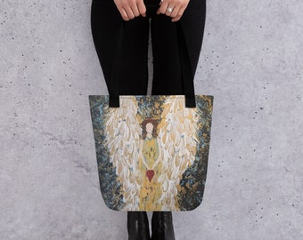 Bolsa de tela con alas de ángel - Tejido de poliéster moderno