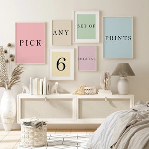 Pick Your Own 6 Digital Prints - Pick Any 6 Prints, Custom Artwork Set, Gallery Wall Set, Printable Wall Art, Custom Wall Art