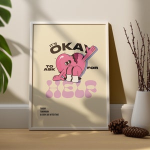 It's Okay Retro Quote Digital Prints Wall Art, Digital Prints Download, Digital Download Wall Print, Retro Wall Decor, Printable Wall Art