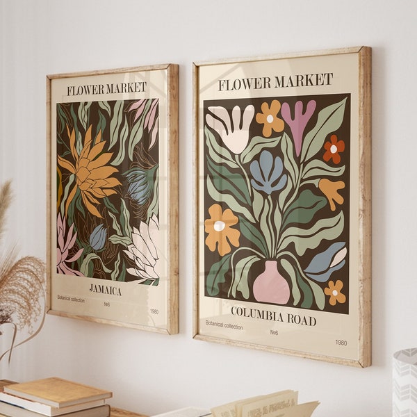 Set of 2 Print, Print Wall Art, Flower Print Set, Flower Market Set, Digital Printable Wall Art, Poster Print, Poster Set, Matisse Print