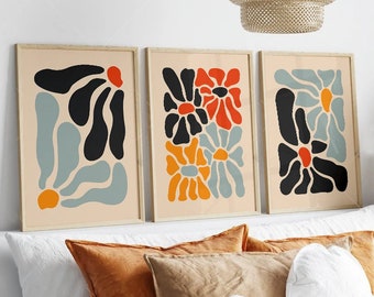 Set of 3 Matisse Prints, Henri Matisse Print Set Of 3, Matisse Flower Market Poster, Matisse Print Digital, Botanical Print Set, Matisse