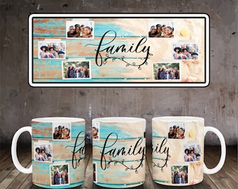 11oz & 15oz family photos Mug Sublimation Designs.png.Mug PNG File Digital Download, Coffee Mug Png, Mug Template. full wrap family png