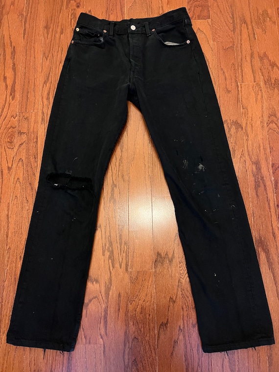 Faded & Distressed Levi’s 501 Black ‘32x32’ - 1980